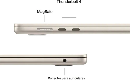 Miniatura 6 de Apple Laptop MacBook Air 2025 de 15 pulgadas con chip M4: diseñada para Apple Intelligence, pantalla Liquid Retina de 15.3 pulgadas, memoria Luz