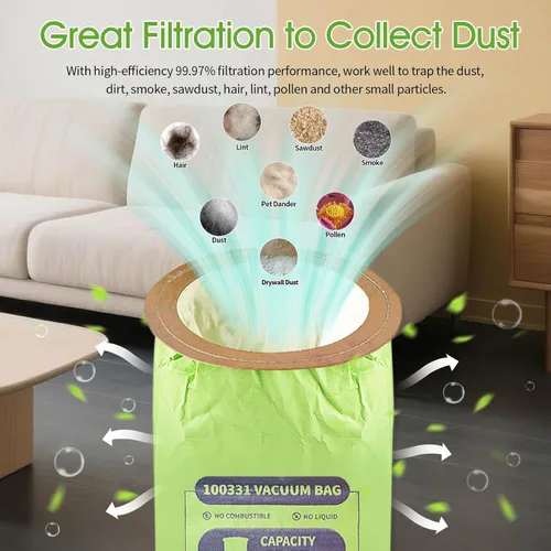 Miniatura 4 de Gudotra Paquete de 15 bolsas de vacío de microfiltro 100331 compatibles con Pro Team LineVacer Coachvac Super CoachVac y MegaVac Mochilas