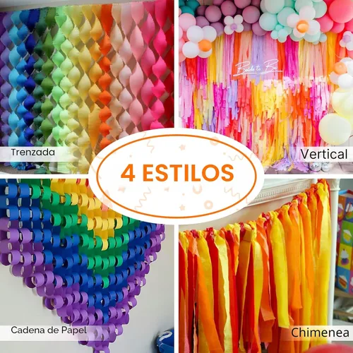 Miniatura 5 de PartyWoo Serpentinas de papel crepé, 8 unidades, 656 pies, paquete de serpentinas de papel crepé colorido arcoíris para graduación, baby shower