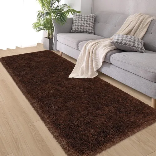 Miniatura 30 de Alfombras verdes para dormitorio de niños: alfombra de pasillo lavable de 2x6, alfombras pequeñas antideslizantes, esponjosas, suaves, peludas
