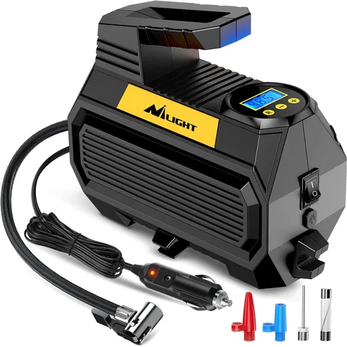 Miniatura 9 de Nilight Inflador de Neumáticos Compresor de Aire Portátil Recargable 12VDC 150PSI Batería Inalámbrica Alimentada por Encendido 2 Veces Más Rápida