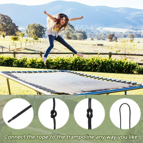 Miniatura 5 de Fabbay 5 piezas de cuerda de conexión de red de trampolín de 15 pies/15.1 ft de largo, 0.197 in/ 0.2 pulgadas de grosor, cuerda trenzada de amarre
