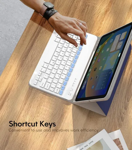 Miniatura 5 de Funda con teclado para iPad Pro de 12.9 pulgadas (Modelo antiguo) 2015 1ª / 2017 2ª generación - Teclado inalámbrico Bluetooth recargable Azul oscuro