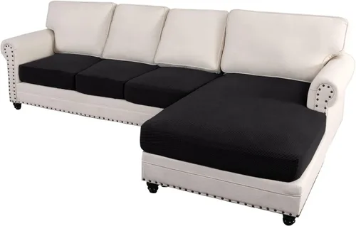 Miniatura 33 de ADPON Fundas de sofá modular, funda de cojín para sofá o sillón en forma de L, funda separada para sofá seccional izquierdo o derecho (1 diván, gris)
