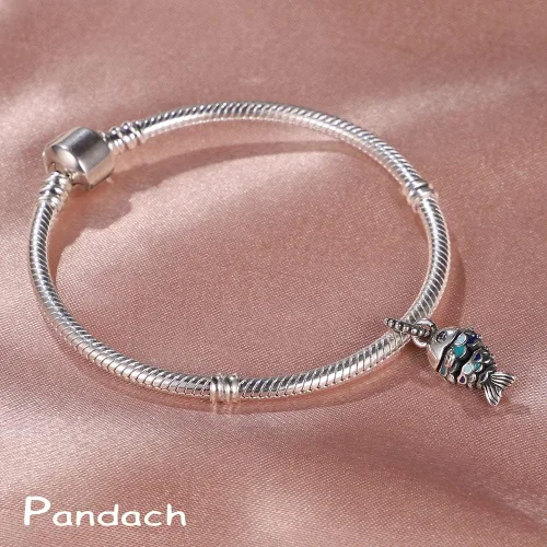 Miniatura 2 de Pandach Dijes de plata de ley 925 para pulsera y collar, colgante con piedras de circonita cúbica 5A, cuentas de joyería, regalos para mujeres