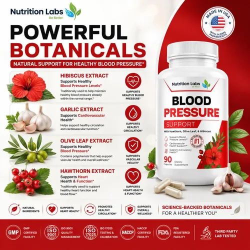 Miniatura 3 de Suplemento de apoyo para la presión arterial para la presión arterial para la salud cardíaca, apoya la presión arterial y la circularidad saludable