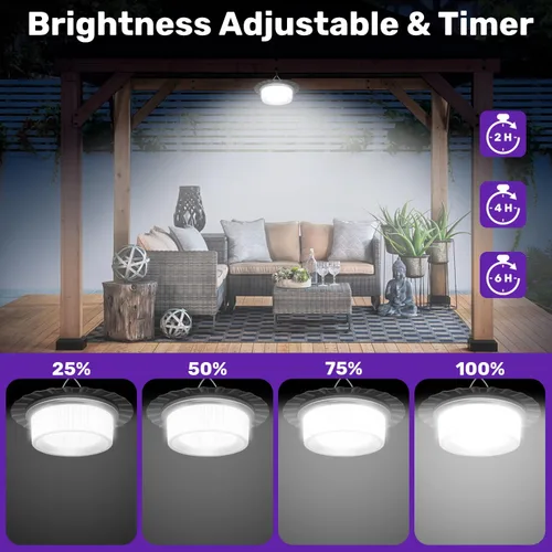 Miniatura 5 de Luz Solar de Cobertizo para Interiores y Exteriores, Lámpara Colgante de 244 LED con Iluminación de 360°, Sensor de Movimiento, Impermeable, Luces