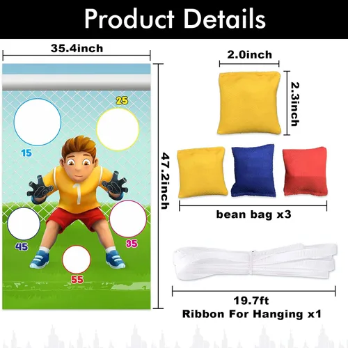 Miniatura 2 de Pancarta de juego de portero de fútbol, decoración temática de fútbol para interiores y exteriores, niños, niñas, fanáticos del fútbol, suministros