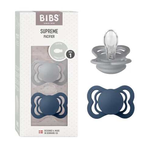 Miniatura 12 de BIBS Supreme Chupete para Bebé Paquete de 2 Hecho en Dinamarca Chupete Tranquilizador Sin BPA, Pezón Simétrico. Silicona, Talla 1 (0-6 Meses)