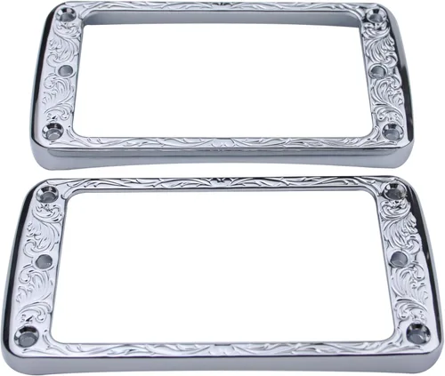 Guyker Juego de anillos de montaje Humbucker de metal con parte inferior curvada – Reemplazo de marco de cubierta de pastillas para puente y cuello,