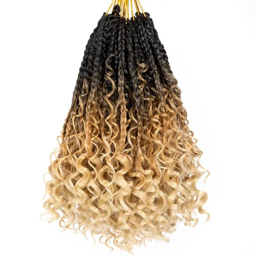 Miniatura 9 de Beverlee Goddess Box - Trenzas de ganchillo de 8 pulgadas, 8 paquetes de trenzas de ganchillo bohemias, extremos rizados, pelo sintético rizado