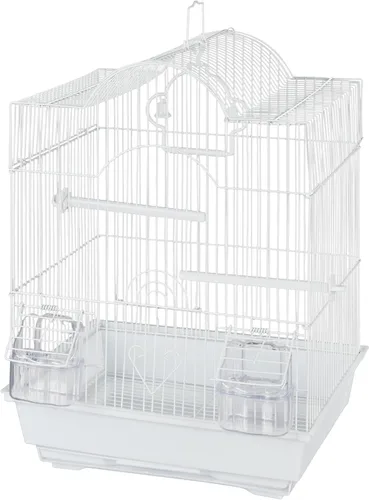PENN-PLAX Kit de iniciación para pájaros pequeños con jaula y accesorios, ideal para periquitos, tortolitos, loros, pinzones, canarios y más, jaula