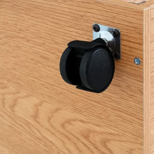 Miniatura 8 de Cajón de 5 cajones con gabinete de 2 estantes, negro, almacenamiento inteligente, perfilado con divisores ajustables, ruedas con cerradura