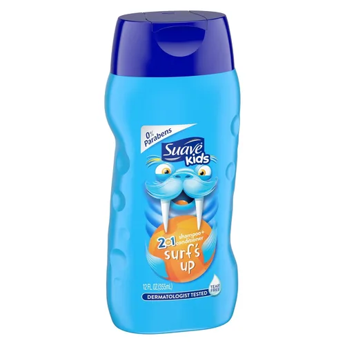 Miniatura 6 de Suave Champú y acondicionador 2 en 1 para una limpieza suave y desenredar Surf's Up hipoalergénico, coco, fresco, 12 onzas líquidas