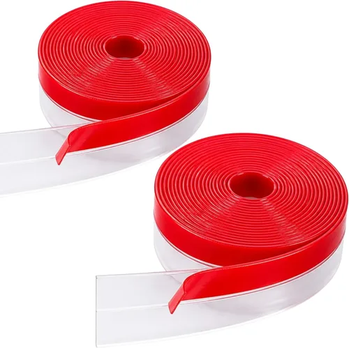 Cinta transparente para burlar, tira de silicona para sello de corrientes de aire. Mejorada con tira más gruesa y parte trasera de cinta adhesiva