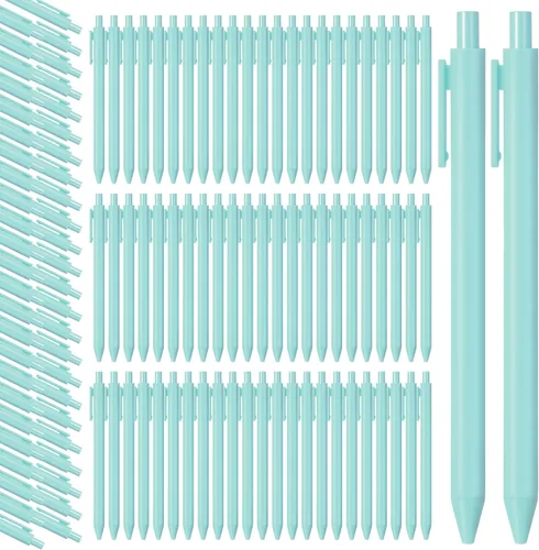 Miniatura 11 de Teling 100 bolígrafos retráctiles, cómodos, bonitos, elegantes, de escritura en punta media de 0.039 pulgadas para suministros de oficina