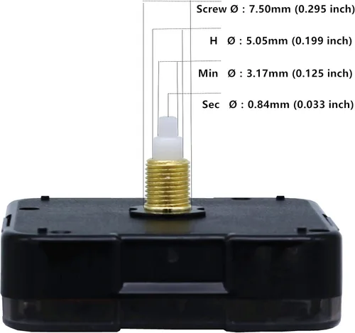 Miniatura 3 de TIKROUND Youngtown 12888 - Reloj de pared de cuarzo para bricolaje, piezas de repuesto de mecanismo de movimiento de repuesto de movimiento