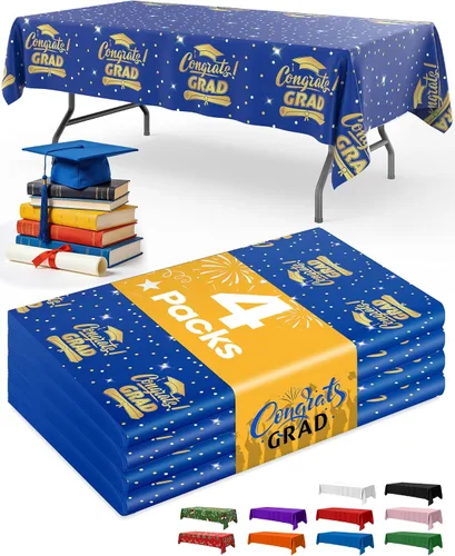 Miniatura 15 de Niuara Mantel de bandera estadounidense, paquete de 4 manteles patrióticos desechables de 54 x 108 pulgadas para mesas de 6 pies, decoraciones del 4