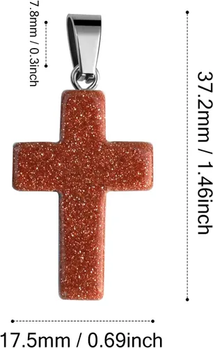 Miniatura 3 de Cadikez 12 piezas colgantes de cruz de piedra natural, cristales curativos de cuarzo chakra reiki colgantes de piedras preciosas dijes a granel