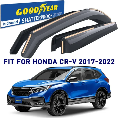 Miniatura 2 de Goodyear Deflectores de ventana de canal inastillables para Honda CR-V (CRV) 2017-2022, protectores de lluvia, viseras de ventana para automóviles