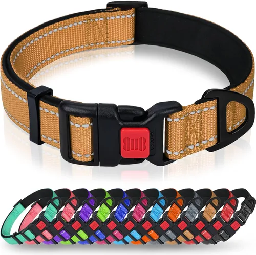 Miniatura 15 de Taglory Collar reflectante para perro con hebilla de bloqueo de seguridad, collares ajustables de nailon para mascotas para perros grandes, hembras