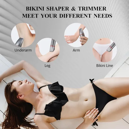 Miniatura 2 de Maquinillas de afeitar eléctricas para mujer, 3 en 1, cortadora de pelo púbico, depilación sin dolor, kit de peluquería recargable para mujeres