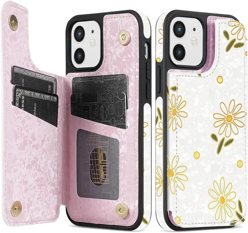 Miniatura 48 de NNH Funda tipo cartera compatible con iPhone Xs Max con bloqueo RFID, ranuras para tarjetas, folio de piel sintética, función atril, doble cierre