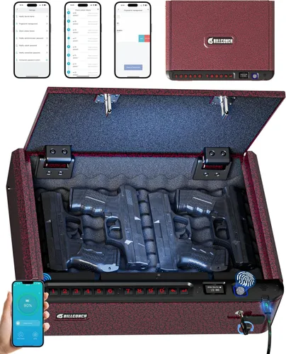 Miniatura 13 de BILLCONCH - Caja fuerte inteligente para armas con cable de seguridad - Caja fuerte biométrica para pistolas de mano con 4 formas de acceso rápido