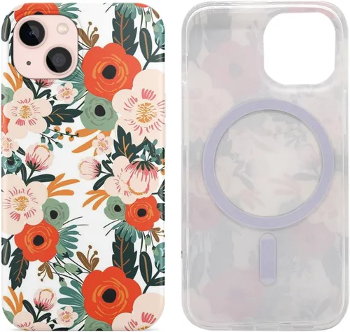 Miniatura 12 de Funda magnética para iPhone 13 y iPhone 14 de 6.1 pulgadas, compatible con carga MagSafe de poliuretano termoplástico suave, delgada, a prueba