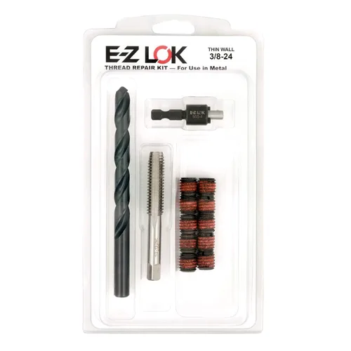 Miniatura 4 de E-Z LOK EZ-329-8 Kit de reparación de roscas para insertos roscados de acero al carbono metálico 1/2-13 y herramientas de instalación