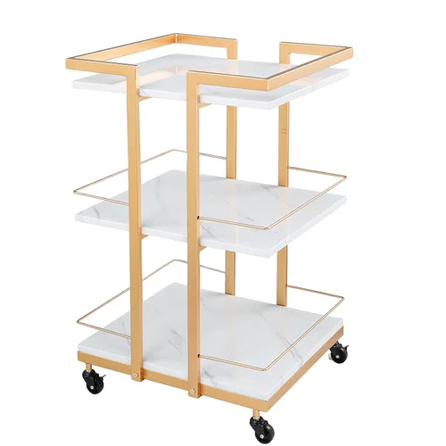 Miniatura 12 de Carrito de esteticista con ruedas, carrito rodante para salón de utilidad, organizador de almacenamiento móvil para belleza, spa, cosmetología