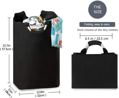 Miniatura 2 de visesunny Tower Eiffel - Cesta grande para ropa sucia con letras de París, con asa, plegable, duradera, bolsa de lavandería, contenedor de juguetes