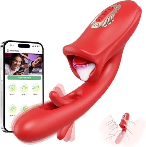 Vibrador para adultos, juguetes sexuales para mujeres, aplicación de control remoto, lengua, rosa, juguete sexual, consolador, vibrador de punto G