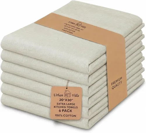 Miniatura 15 de Urban Villa Toallas de cocina 100% algodón para cocina (juego de 6) paños de cocina de 20 x 30 pulgadas, altamente absorbentes, juego de ropa de 021