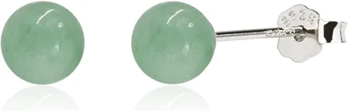 Aretes de Jade con Perno, Aretes de Jade Verde para Mujer, Aretes de Plata de Ley 925 con Perno para Orejas Sensibles, Joyería de Jade para Mujer y
