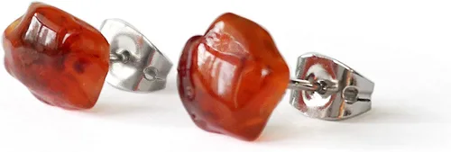 Miniatura 18 de Pendientes de botón de cristal de piedra natal para mujer y hombre - Plata esterlina