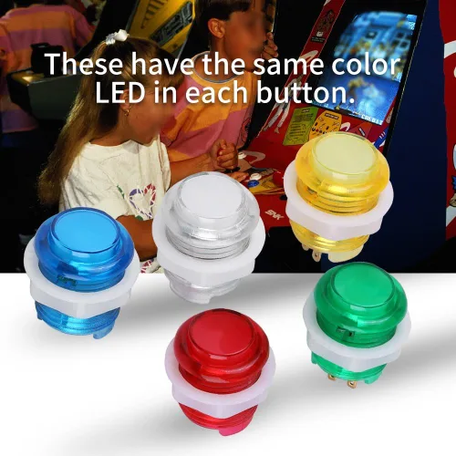 Miniatura 2 de Botón LED - 5PC/set LED iluminado botón con microinterruptor para piezas de juego Multicade opción de 5