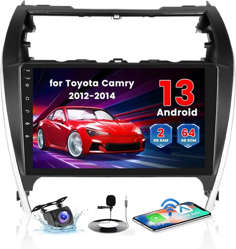 [HiFi 4Core 64G] Android 15 Estéreo para automóvil 2012 2013 2014 Toyota Camry Radio, Hikity 10.1 pulgadas pantalla táctil Camry Radio inalámbrico