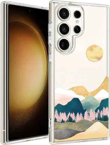 Miniatura 14 de Unov Funda compatible con Galaxy S23 transparente con diseño de TPU suave, absorción de golpes, patrón delgado en relieve protector de 6.1 pulgadas