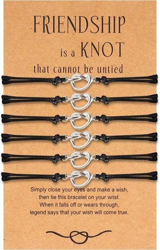 Pulsera para mejor amiga, pulseras a juego con nudo de amor para parejas, pulsera de amistad de larga distancia para madre, hija, alma amorosa,