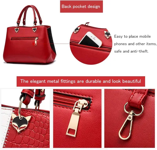 Miniatura 6 de Bolsos de mano para mujer, bolsos de mano de piel sintética para mujer