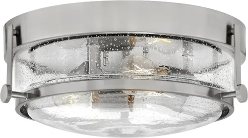Miniatura 9 de Hinkley Harper 3640CM-CS - Lámpara de techo pequeña empotrada, diseño retro, anillo de metal prominente, pomos decorativos, cromo + vidrio semillero