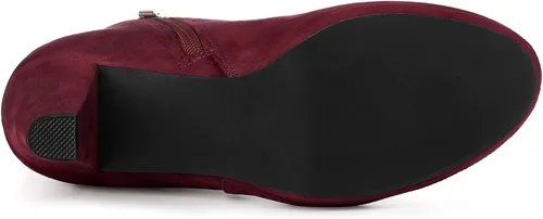 Miniatura 6 de Allegra K Botines de tacón alto grueso con hebilla lateral y plataforma baja para mujer