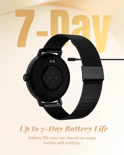 Miniatura 9 de TOOBUR Reloj inteligente para mujer con dos bandas, reloj de seguimiento de fitness, monitor de frecuencia cardíaca, contador de pasos, compatible