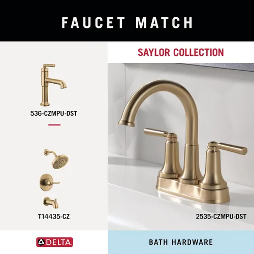 Miniatura 7 de Delta Saylor (1-Paquete) Barra de Toalla de 8'' para Baño, Barra de Toalla de Bronce Champán para Pared de Baño, Soporte de Toalla de Mano, Varilla