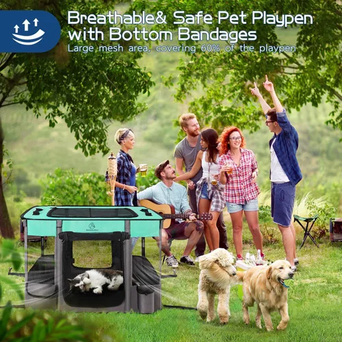 Miniatura 3 de Corralito para perros, corralito para mascotas, corralito plegable para cachorros y gatos, carpa jaula portátil para ejercicio, cubierta de sombra