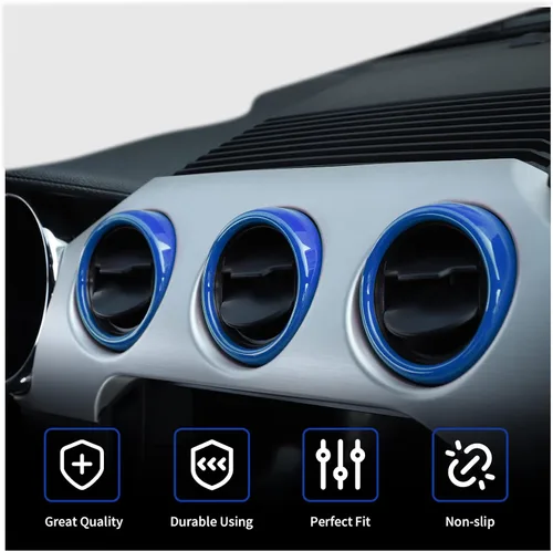 Miniatura 4 de RT-TCZ Anillo de cubierta de ventilación de salida de aire acondicionado para consola central, accesorios interiores para Ford Mustang 2015-2022, 3