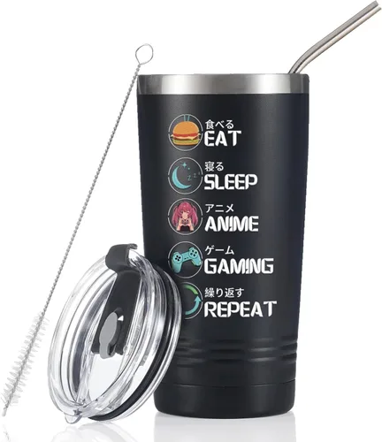 Onebttl Regalos de anime para hombres, mujeres, niños - Vasos de acero inoxidable con pared doble aislados al vacío de 20 oz/590 ml - Regalos de