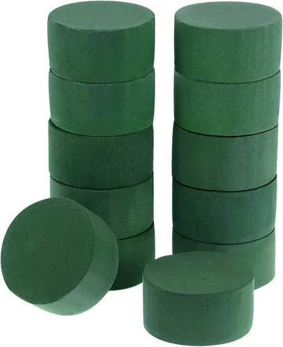 Maitys Kit de arreglo floral redondo de espuma floral verde húmedo de espuma floral para decoración de pasillos, bodas, fiestas (2.95 x 2.95 x 1.57