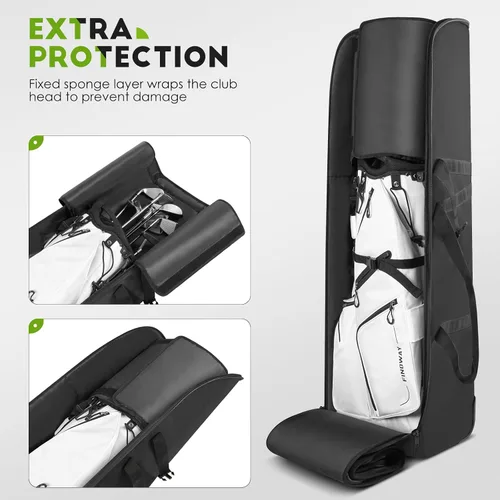 Miniatura 5 de findway Bolsa de viaje de golf para aerolíneas 900D resistente Oxford Golf Funda de viaje con ruedas, funda de viaje de golf con forro protector